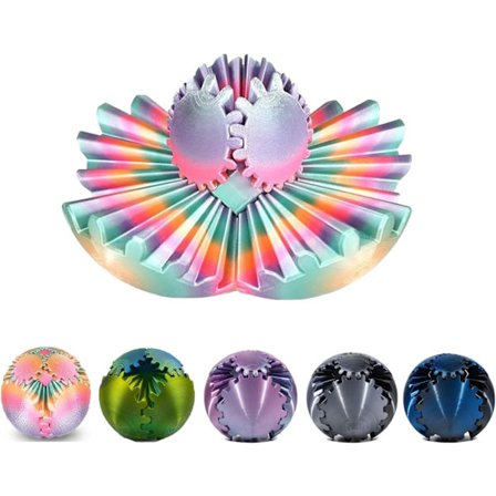 3D-printet 9,5 cm Gear Ball Roterende Kugle Cube Stress Relief Ball Angst Afslapning Finger Legetøj ABS Håndværk Legetøj