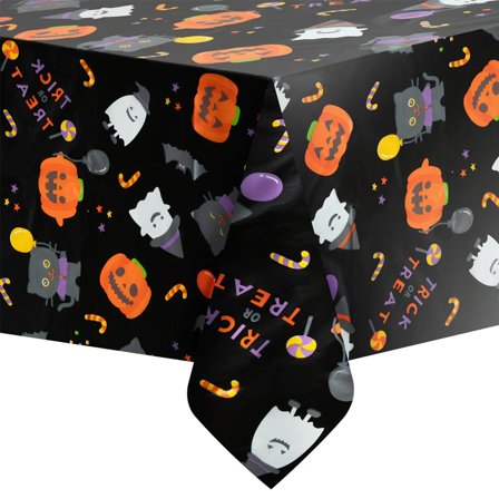 Halloween Bordsduk Svart 137x274cm - Halloween Dekoration - Kalaslagret.se