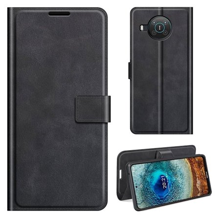 Hållbart konstläder Nokia X10 / Nokia X20 fodral med plånbok - Svart