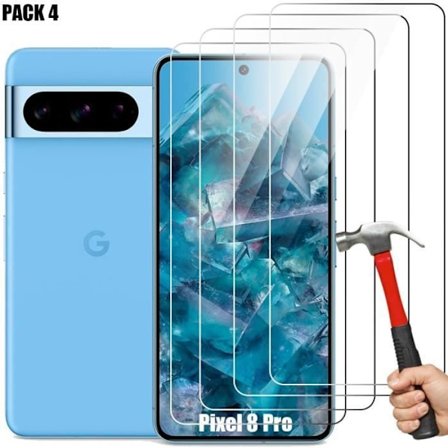 Skärmskydd - Google - Pixel 8 Pro - Härdat glas - 4 stycken - Motståndskraft 9H
