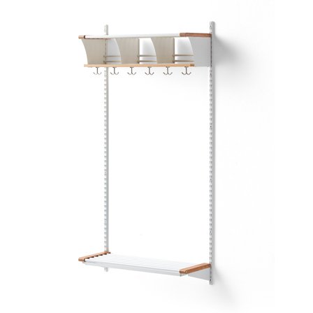 Garderobenschrank JEPPE mit 3 Fächern, Grundelement, 1790x900x310 mm, weiß/Eiche