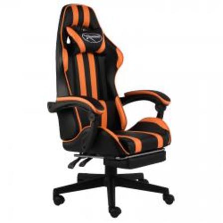 Vidaxl Gamingstol Med Fotstöd Svart Och Orange Konstläder Orange