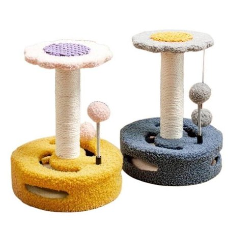 Liten katt klätterställning, med skivspelare plysch boll