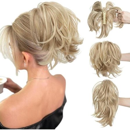 Hårklemme til kvinder med paryk, kort hestehalehårklemme, hårtilbehør, voluminøs paryk, holdbar og let at vedligeholde