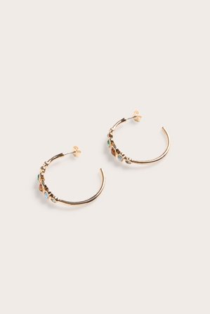 Kappahl | Pyöreät korvakorut strassikivillä Kulta ONE SIZE | Kulta