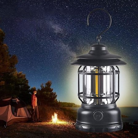 LED Camping Lanterne Udendørs Hængende Retro Cob Lampe