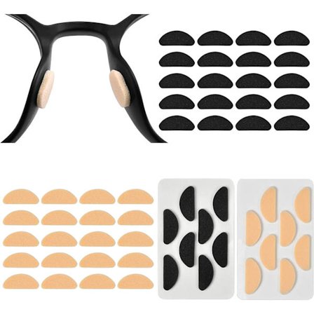40 par skumnäsuddar, självhäftande näsuddar, halkfria näsuddar, mjuka näsuddar, tunna glasögonnäsuddar (hudfärg + svart)