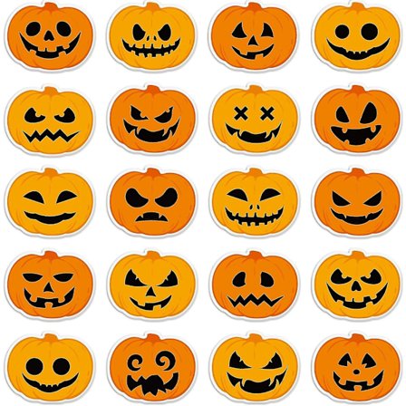 20 stk Halloween Græskar Tykke Gel Klistermærker: Vindue Dekorationer