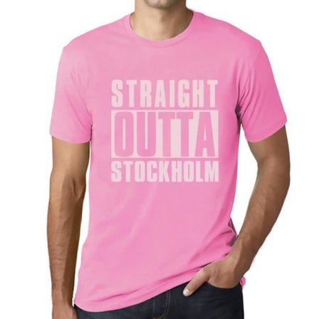 T-shirt herr Straight Outta Stockholm – Straight Outta Stockholm – Vintage Rosa T-shirt