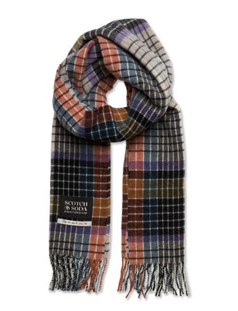 Woven Wool-Blend Check Scarf Accessories Scarves Winter Scarves Vit Scotch & Soda