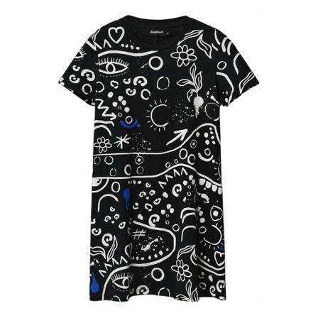 Desigual Kjole Sort, Dame, Størrelse: XL