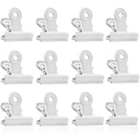 Hvit - Små Bulldog-klemmer, 12 stk Metallklemmer, 22 mm Papirklype, Flerbruks Hvite Papirklemmer For Foto, Kontor Og Hjemmekjøkken [DB]