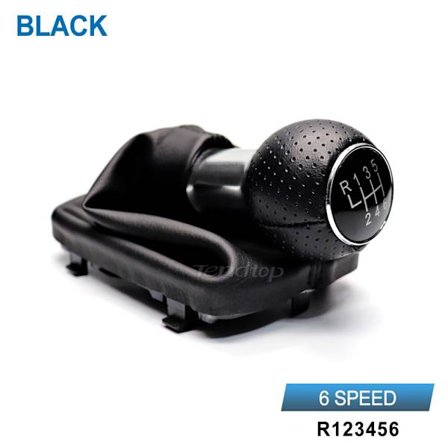 För AUDI A4 8E B6 B7 2000-2008 Bil Växelspak Knopp Spak Damask Stövel Bil Parkering Handbroms Grepp Fodral-6 Växlad Svart