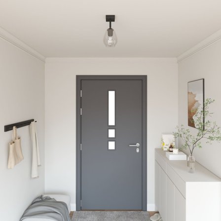 Takspotlight Svart 13 x 13 x 26 cm Glas och Metall