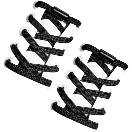 2 Par Elastiske Snørebånd Uden Knude Med Metalspænder - Brede Udskiftningssnørebånd Til Forskellige Sko