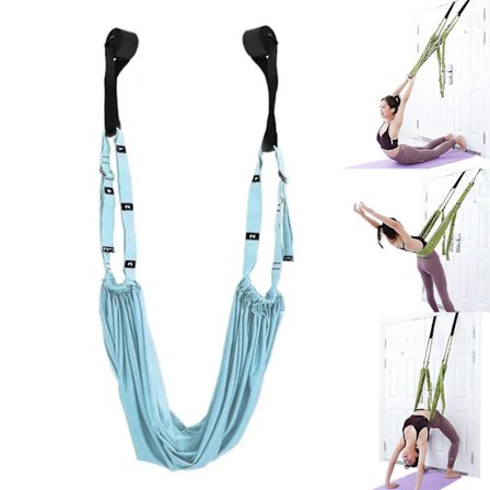 Luft Yoga Tau for Ryggsmerter, Yoga Stretching Stropp-Yoga Stretch Band - SNNGV(Blå)
