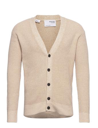 Slhsenni Ls Knit Cardigan W Beige Selected Homme