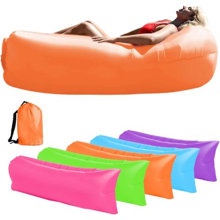 Uppblåsbar Sun Air Lounger, Portabel Uppblåsbar Soffsäng för Strandcamping Trädgård, Vattentät Anti-läck Uppblåsbar Stol Soffa Solsäng f