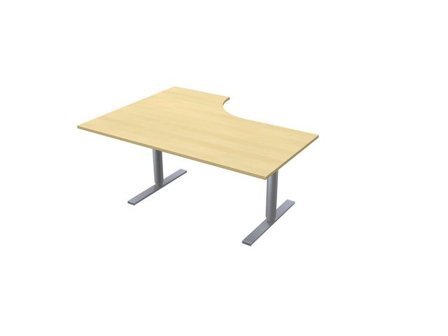 LANAB DESIGN Skrivbord El Höger 160x120cm björklaminat/grå - Lyreco - Kontorsmöbler och inredning - Bord och hurtsar - Skrivbord - Höj/sänkbar