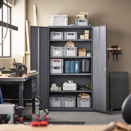 Storage cabinet SUPPLY, 1900x1020x500 mm, dark grey