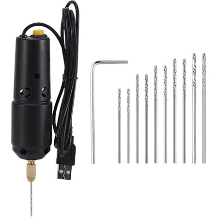 Mini Bærbar Elektrisk Boremaskine, Med Bor Usb Boremaskine Graveringsværktøj Smykkeværktøj Til Træ Epoxy Resin Håndværk DIY Træhåndværk(0.8-1.2mm)