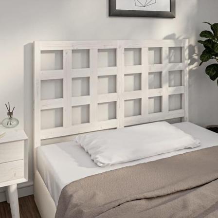 Vidaxl Sänggavel Vit 125,5x4x100 Cm Massiv Furu Vit