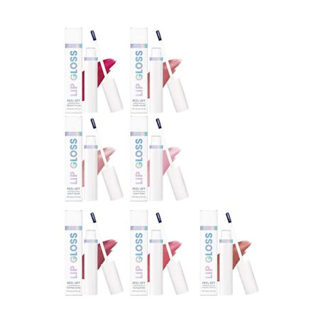 7 Färger Peel Off Läppfärg Långvarig Vattentät Läppenna & Glans Makeup, Nude Rosa Mörkbruna Nyanser för Hela Dagen