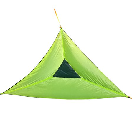 Triangelhängmatta för flera personer, bärbar triangulär hängande campinghängmatta för utomhusfiske, grön