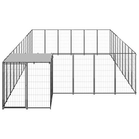 Vidaxl Hundgård Svart 19,36 M² Stål Svart