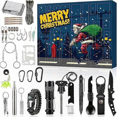 Outdoor Survival Kit til 24 personer - Julekalender & Adventsgavesæt [YJD]