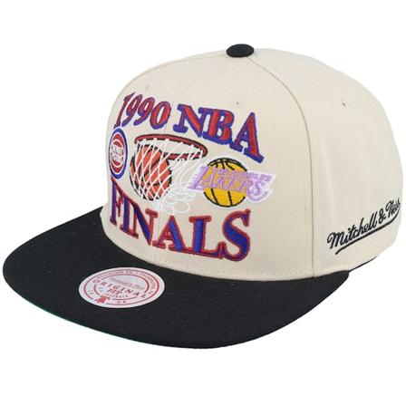 Mitchell & Ness - Detroit Pistons Vs. Los Angeles Lakers Finals Remix Hwc Off White/Black Snapback Snapback White Cap - NBA @ Hatstore