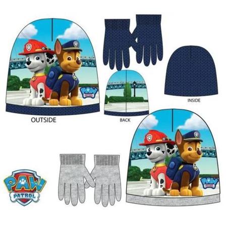 Paw Patrol Mössa Med Vantar Blue 54 (ca 6-10 År), Grå