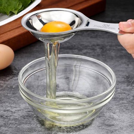 1 stk rustfritt stål eggehvite separator verktøy egg plomme filter kjøkken dings