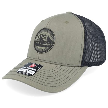 Wild Spirit - Mountain And Eagle Green Patch Loden/Black Trucker Trucker Green Cap - @ Hatstore