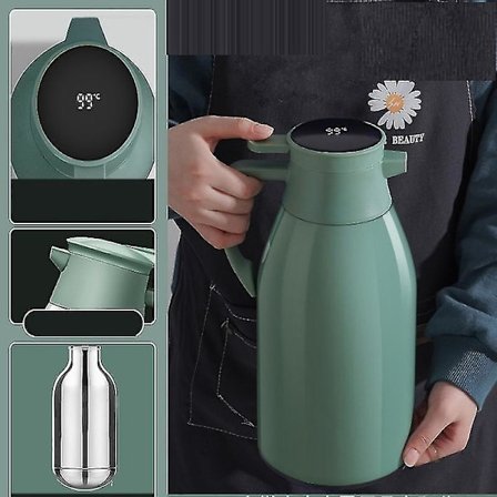 Isolerad vattenkokare med glasfoder, extra lång isolering, termos, hemmakoffe