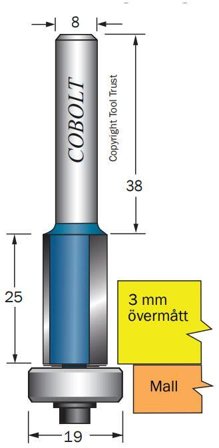 Cobolt 205-013-M195 Kantfräs med kullager för grovprofilering, Maskintillbehör & förbrukning