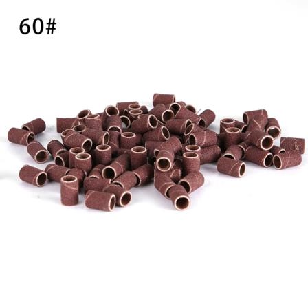 100 stk. Negle Slibeskive Slibhoved Slibebånd Ring Bor Bits Manicure Værktøj 100 stk./#60/Groft Sand
