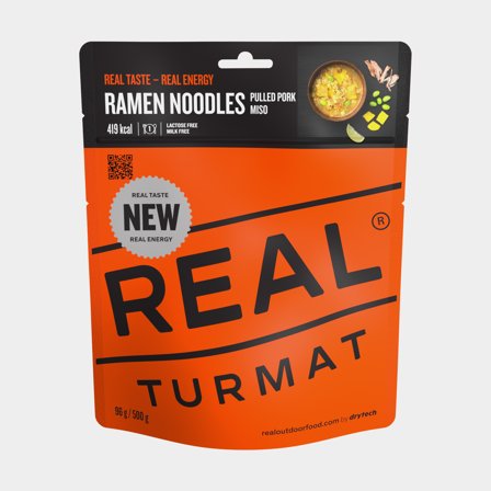 Pakastekuivattua ruokaa / retkiruoka Real Turmat Ramen Noodles Pulled Pork Miso, annospakkaus, 500 g