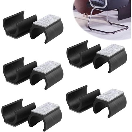 ING 10 kpl Konsolijalkaisen tuolin äänenvaimennin silikoniset jalan suojukset, U-muotoiset huonekalujen putkille, huopalenkit, halkaisija 24-25 mm, 