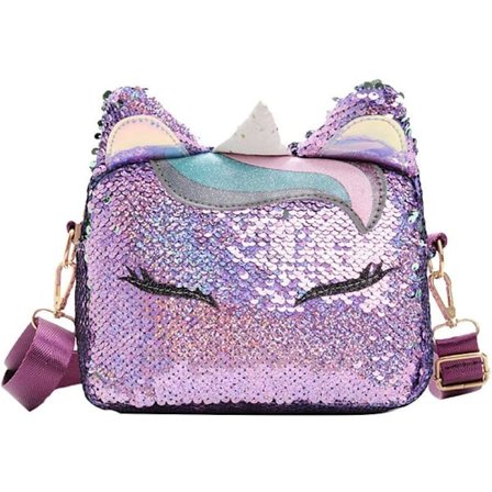 Crossbody-väska Enhörning Paljetter Mini Handväskor Flippy Glitter
