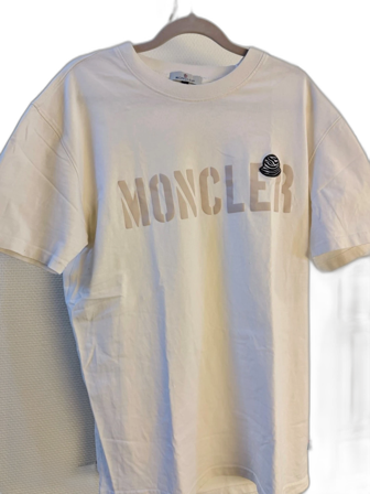Vit Moncler t-shirt med zebrapatch