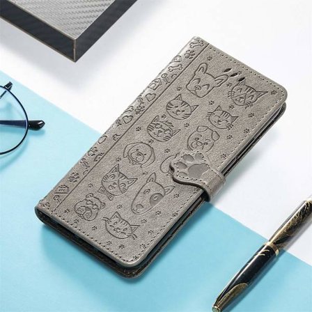 Etui til Samsung A34 grå Læder flip kort