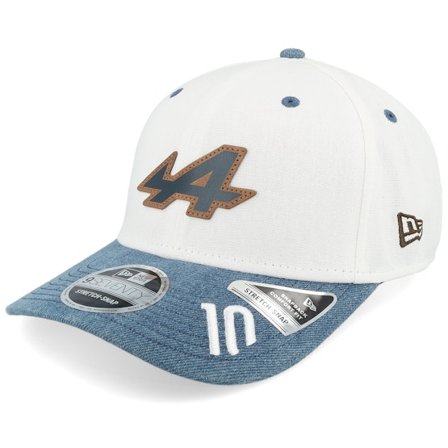 New Era - Motor Blanc adjustable Casquette - Alpine F1 25 Austin Gasly 9SEVENTY Linnen Light Beige/Blue Denim Adjustable @ Hatstore