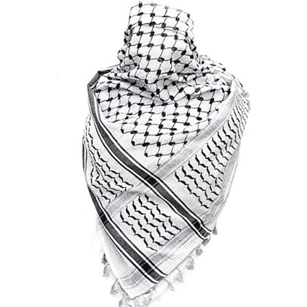 Palestinasjal, Keffiyeh, Arafat Hatta, bred med tofsar, Shemagh Keffiyeh Arabiskt hundtandsmönster Unisex Scarves Yl