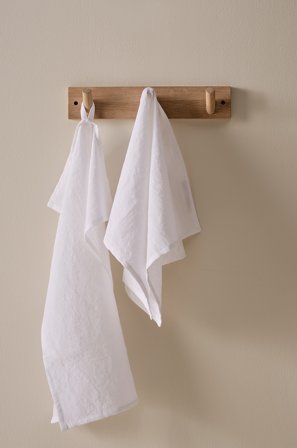 Jotex - Kjøkkenhåndkle Linmiks 2-pakke Hvit - LINA - Kjøp Kjøkkenhåndklær hos Jotex