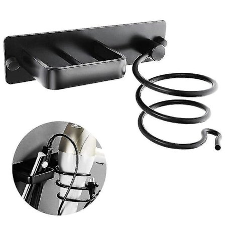 Hårfönshållare, väggmonterad hängande hylla för hårfön (Fww)