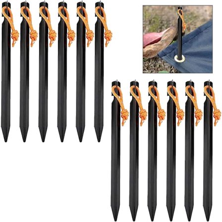 12 stk. aluminium teltpløkker til camping, aluminiumslegering campingpløkker, aluminium teltstænger, teltpløkker kompatible picnic camping vandreture 