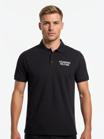 Accademia Militare Polo Maniche Corte Uomo Nero