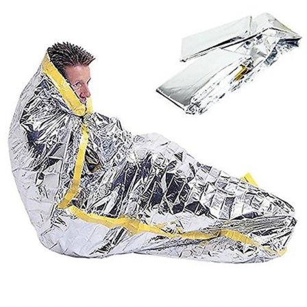 Gjenbrukbar Nødsituasjon Sovepose, Bærbar Utendørs Vanntett Camping Overlevelsespose Med Sølvfolie For Reiser