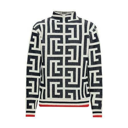 Balmain Sweater with monogram Hvid, Herre